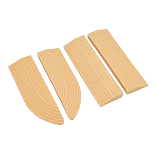 KIZIPO 4PCS Rubber Threshold Strips Floor Strip Transition for Wheelchair Rubber Door Threshold Protector(Beige)