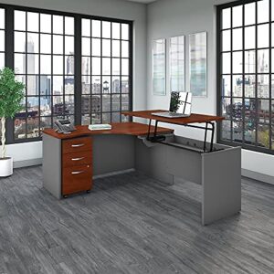 Bush Business Furniture Series C Desk, Hansen Cherry/Graphite Gray