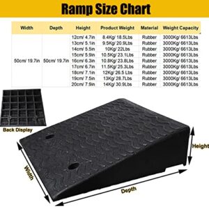 Threshold Ramp, 5 in/ 6 in/ 7 in/ 8 in Rise Curb Ramp with Screws, Heavy Duty Rubber Threshold Ramp for Cars Scooter, Loading Dock Garage Entry Non Slip Ramps (Color : Black, Size : 14cm/5.5in Rise