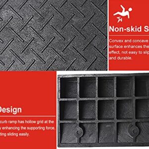 Threshold Ramp, 5 in/ 6 in/ 7 in/ 8 in Rise Curb Ramp with Screws, Heavy Duty Rubber Threshold Ramp for Cars Scooter, Loading Dock Garage Entry Non Slip Ramps (Color : Black, Size : 14cm/5.5in Rise