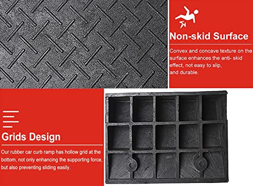 Threshold Ramp, 5 in/ 6 in/ 7 in/ 8 in Rise Curb Ramp with Screws, Heavy Duty Rubber Threshold Ramp for Cars Scooter, Loading Dock Garage Entry Non Slip Ramps (Color : Black, Size : 14cm/5.5in Rise