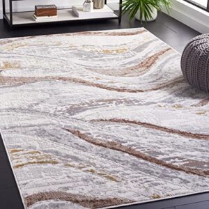 safavieh palma collection 8′ x 10′ beige/brown pam334b modern contemporary abstract non-shedding area rug