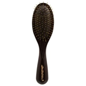 chris christensen 20 mm pocket oval pin dog brush, fusion series, groom like a professional, brass pins, 100% static free, ground and polished tips
