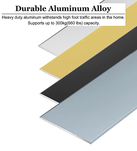 7cm/2.8inch Wide Flat Transition Strip,Door Bars for Laminate Floor Gap,Aluminum Door Threshold Cover,Cuttable(Color:Grey,Size:90cm/35)