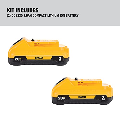 DEWALT 20V MAX Battery Pack, 3.0-Ah, 2-Pack (DCB230-2)