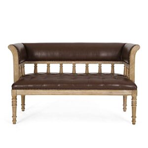 christopher knight home loyning love seats, dark brown + natural