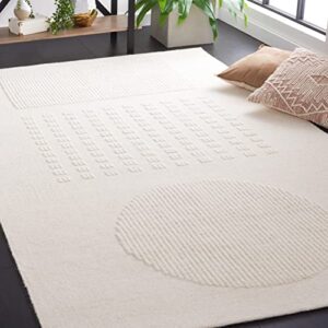 Safavieh Natura Collection 8' x 10' Ivory NAT222A Handmade Modern Contemporary Wool Area Rug
