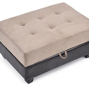 Glory Furniture Living Room Ottoman Mocha Suede/PU