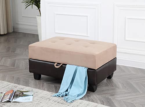 Glory Furniture Living Room Ottoman Mocha Suede/PU