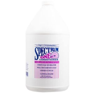 chris christensen spectrum one ultra concentrated dog conditioner, makes up to 8 bottles, groom like a professional, maintains inner cortex hydration, coarse and rough coat, made in the usa, 1gal