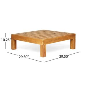 Christopher Knight Home 316582 Oana Patio Conversation Sets, Teak + Blue