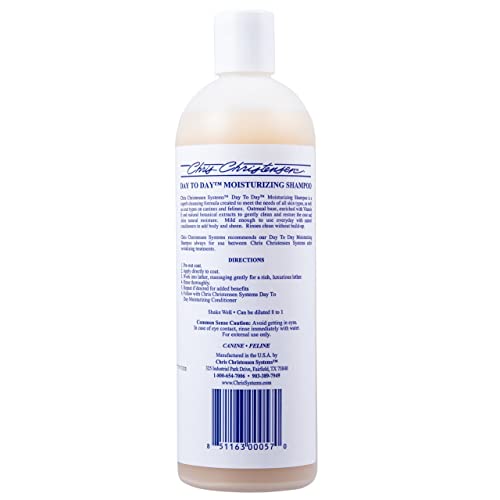 Chris Christensen Shampoo & Conditioner 16 oz Bundle, Day to Day Conditioner + Day to Day Oatmeal Shampoo + White on White Shampoo, Groom Like a Professional, Made in USA