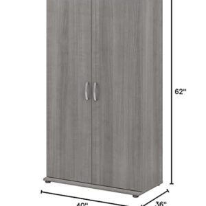 Bush Business Furniture Tall Garage Storage Cabinet with Doors and Shelves, Platinum Gray