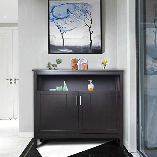 RASOO Buffet Cabinet with Storage Kitchen Dining Room Sideboard Buffet Storage Cabinet Buffet Server Cupboard Cabinet Console Table with 2 Doors and Adjustable Shelf