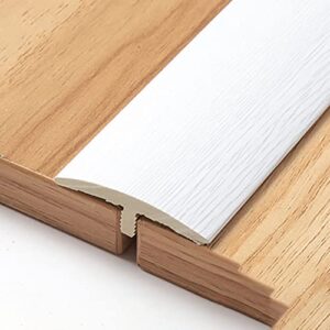 Floor Threshold Strips Vinyl Transition Strips Tile to Laminate 4cm Wide,t-Shape Indoor Reducer Flute,Wood/Carpet Edge Transition (Color : White)