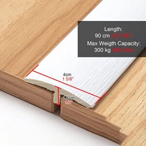 Floor Threshold Strips Vinyl Transition Strips Tile to Laminate 4cm Wide,t-Shape Indoor Reducer Flute,Wood/Carpet Edge Transition (Color : White)