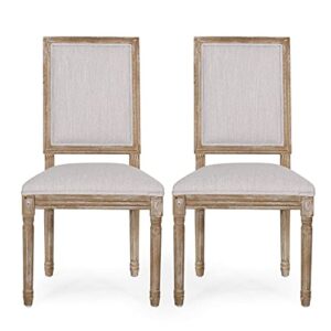 christopher knight home regina dining chair, light gray + natural