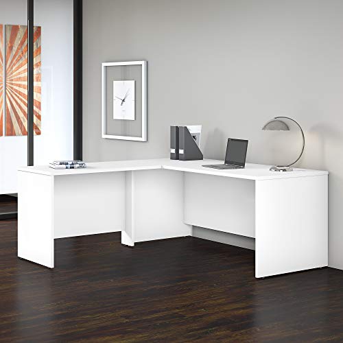 Bush Business Furniture Studio C L Shaped Desk with Return, 72W x 30D, White