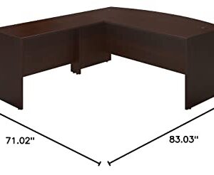 Bush Business Furniture Series C Elite 72W x 36D Bowfront Desk Shell with 48W Return in Mocha Cherry