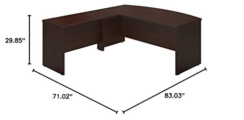 Bush Business Furniture Series C Elite 72W x 36D Bowfront Desk Shell with 48W Return in Mocha Cherry