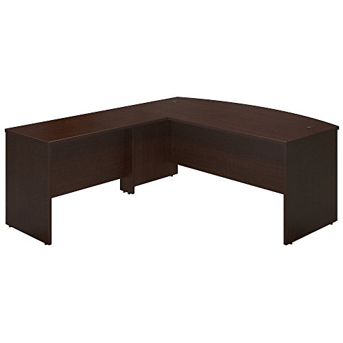 Bush Business Furniture Series C Elite 72W x 36D Bowfront Desk Shell with 48W Return in Mocha Cherry