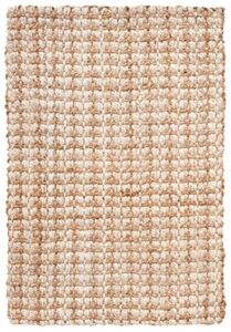 safavieh natural fiber collection 2′ x 3′ ivory/natural nf186a handmade contemporary rustic farmhouse premium jute entryway living room foyer bedroom kitchen accent rug