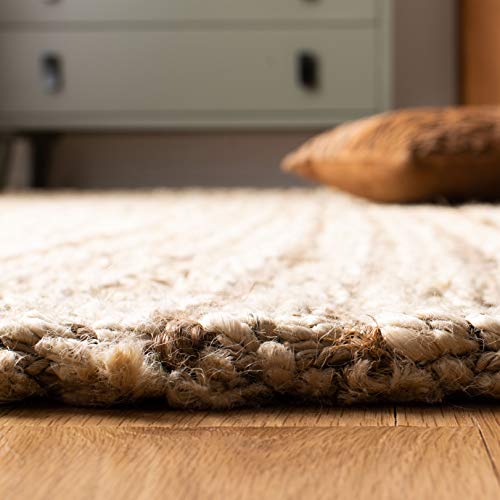 Safavieh Natural Fiber Collection 2' x 3' Ivory/Natural NF186A Handmade Contemporary Rustic Farmhouse Premium Jute Entryway Living Room Foyer Bedroom Kitchen Accent Rug