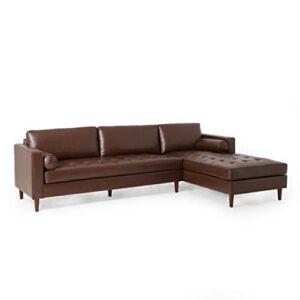 christopher knight home chaise sectionnal, dark brown + espresso