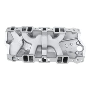 A-Premium Dual Plane Intake Manifold Compatible with Chevy V8 4.3L 262 265, 4.4L 267, 4.6L 283, 4.9L 302, 5.0L 305 307, 5.3L 5.4L 327, 5.7L 350, 6.6L 400, fits for Chevrolet 4-Barrel Spread Bore 82001