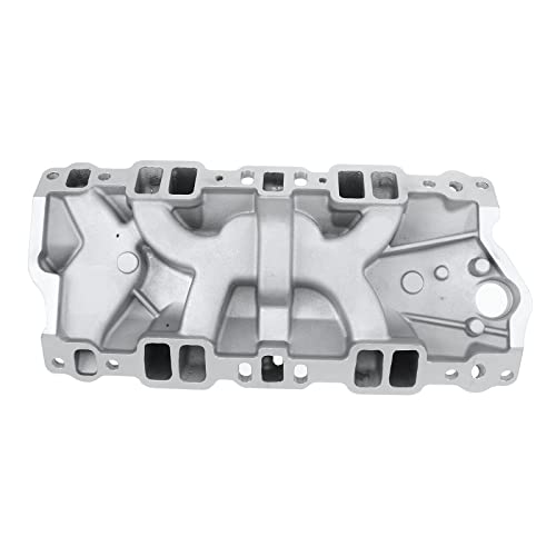 A-Premium Dual Plane Intake Manifold Compatible with Chevy V8 4.3L 262 265, 4.4L 267, 4.6L 283, 4.9L 302, 5.0L 305 307, 5.3L 5.4L 327, 5.7L 350, 6.6L 400, fits for Chevrolet 4-Barrel Spread Bore 82001