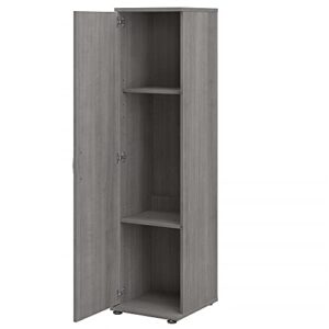 Bush Business Furniture Universal Tall Narrow Storage Cabinet with Door and Shelves, Platinum Gray