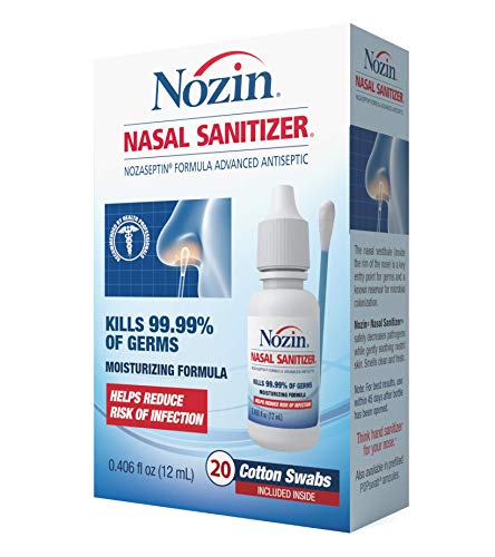 Nozin® Nasal Sanitizer® Antiseptic 12mL Bottle | Kills 99.99% of Germs | Lasts Up to 12 Hours | 60+ Applications