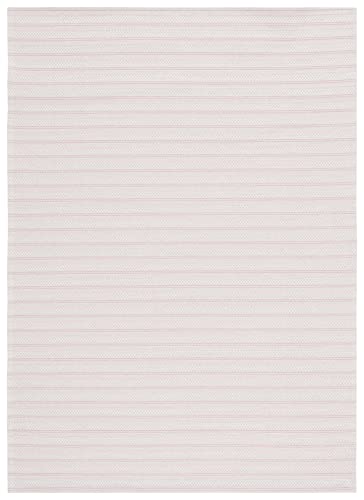 MARTHA STEWART Collection by SAFAVIEH 5' x 7' Pink/Ivory MSR419U Contemporary Stripe Cotton Area Rug