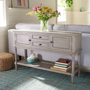 safavieh home collection tate greige 2-drawer bottom shelf 2-door console table