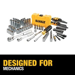 DEWALT Mechanics Tools Kit and Socket Set, 1/4" & 3/8" Drive, SAE, 108-Piece (DWMT73801)