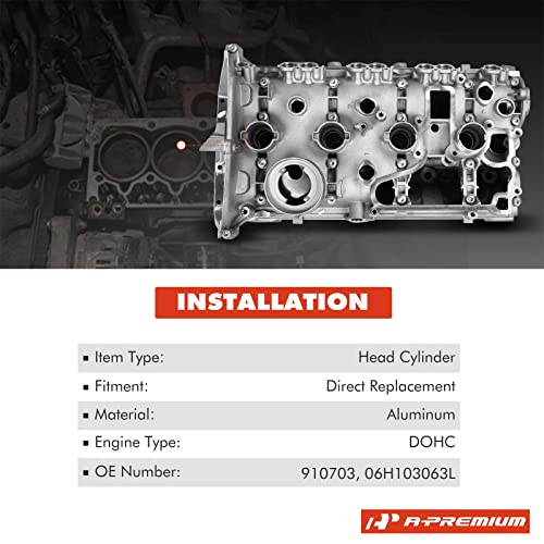 A-Premium Engine Valve Cover Cylinder Head Compatible with Audi A4 A5 A6 TT Quattro Q5 L4 2.0L DOHC 2009-2015 Part# 06H103063L