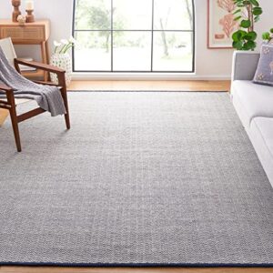 safavieh vermont collection 8′ x 10′ navy/ivory vrm902n handmade rustic textured wool area rug