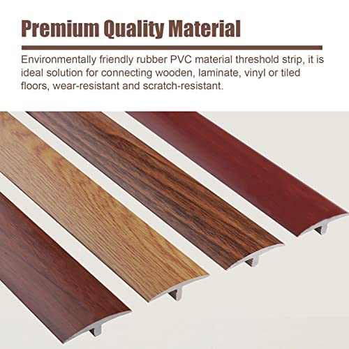 VREOX Wood Grain Carpet Edge Transition Strips/Trim Strips，Reducer Flute Between for Uneven Floors，Laminate Flooring Threshold Covering Strips (Color : Red)