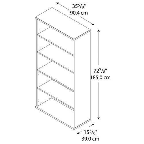 Bush Business Furniture Series C 36W 5 Shelf Bookcase, Natural Cherry