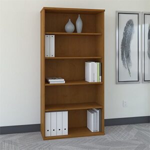 Bush Business Furniture Series C 36W 5 Shelf Bookcase, Natural Cherry
