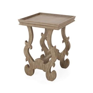 christopher knight home elaine french country accent table with square top, natural