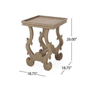 Christopher Knight Home Elaine French Country Accent Table with Square Top, Natural