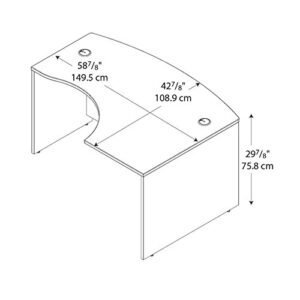 Bush Business Furniture Series C 60W x 43D Right Hand L-Bow Desk Shell in Mocha Cherry