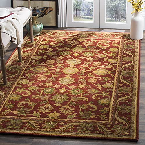 SAFAVIEH Antiquity Collection 9' x 12' Red / Red AT52E Handmade Traditional Oriental Premium Wool Area Rug