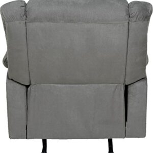 Relaxzen Longstreet Rocker Recliner with Massage, Heat and Dual USB Ports, Microfiber, Gray