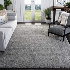 safavieh california premium shag collection 8′ x 10′ silver sg151 non-shedding living room bedroom dining room entryway plush 2-inch thick area rug