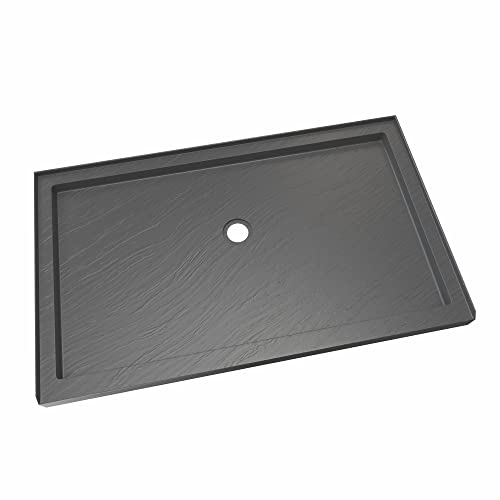 DreamLine DLT-1130600-T44 Slimline 30 in. D x 60 in. W x 2 3/4 in. Center Drain Single Threshold Shower Base in Slate Gray