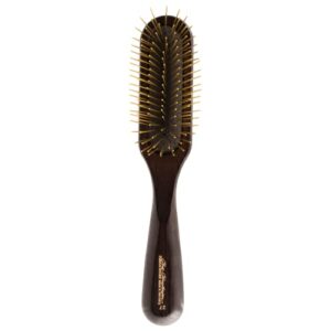 chris christensen dog brush, 27 mm oblong pin brush, fusion series, groom like a professional, brass pins, 100% static free, ground and polished tips