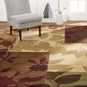 home dynamix tribeca amelia modern area rug | 5’2″ x 7’2″ rectangle | beige/green/red