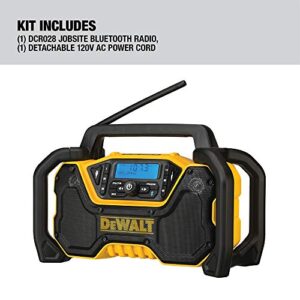 DEWALT 12V/20V MAX* Portable Radio, Bluetooth, Cordless, Jobsite, Tool Only (DCR028B) , Black